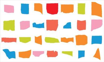 Colorful Torn Paper set. . Abstract Ripped Paper Design vector