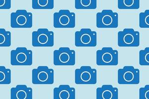 Camera pattern on blue background . Photo camera background . illustration vector