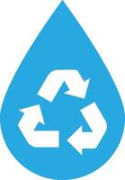 Water recycle icon isolated on white background . Water drop with recycle symbol . vector