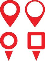 Location pointer icon set . Map marker pointer icon . Location pin icon in different shapes . illustration vector