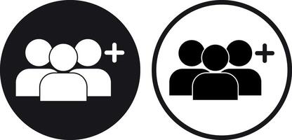 Create new group icon set in two styles . Create group icon . Add user icon . illustration vector