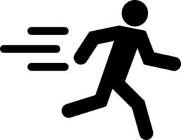 Man running fast icon isolated on white background . Rush icon . illustration vector
