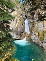 Beautiful Waterfall at Johnston Canyon Canmore Canada photo