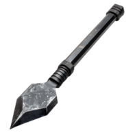 Heavy-duty metal spear with a sharp blade and sturdy handle isolated on transparent background cutout png
