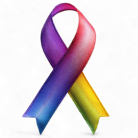 Rainbow ribbon symbolizing pride and inclusivity isolated on transparent background png