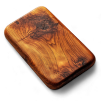 Wooden cutting board with a unique grain pattern and a smooth finish isolated on transparent background cutout png