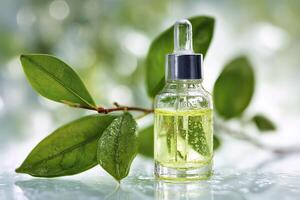 Tea tree essential oil. photo