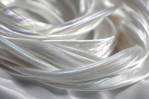 A close-up view of iridescent fabric. photo
