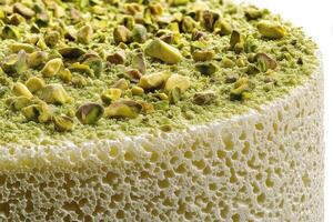 Pistachio Dessert Close-Up with Texture. photo