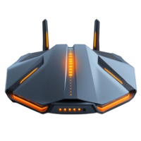 Advanced gaming router with LED lights designed for high-speed internet connectivity isolated on transparent background cutout png