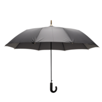 Black compact umbrella with hook handle isolated on transparent background png