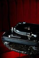 Modern gramophone on the mable table at pub and restaurants. photo
