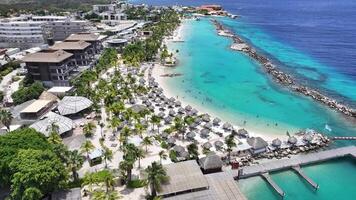 Outside Beach Resort at Willemstad Netherlands in Curacao. Beautiful Background. video