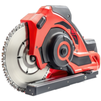 Powerful circular saw tool with advanced blade design and safety features isolated on transparent background cutout png