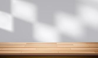 Wood table top and blurred wall shadow leaves window background can used for display or montage your products19 photo