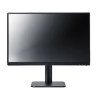 High-definition computer monitor with slim design and adjustable stand isolated on transparent background cutout png