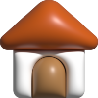 3D house icon, home buttons for media social emoji png