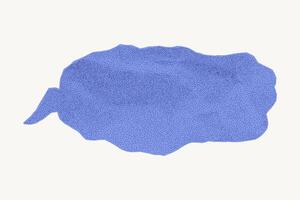 Vintage blue pastel dialogue bubble made of wrinkled paper, isolated on white background. Torn notebook edges, gritty dotted surface, halftone texture. vector