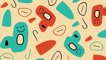 Cute Character Inspired Abstract Art Background vector