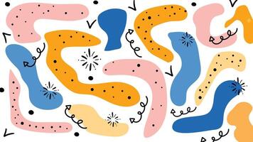 Playful Abstract Curves with Spirals Background vector