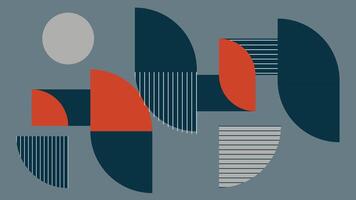 Bold Colorful Geometric Art in Bauhaus Background vector
