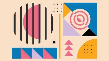 Retro Abstract Design with Stripes Arcs Background vector