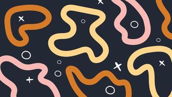 Abstract Wavy Doodle Lines on Dark Background vector