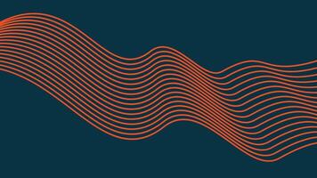 Orange Wave Lines On Dark Background vector