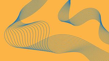 Dynamic Abstract Lines Blue Yellow Background vector