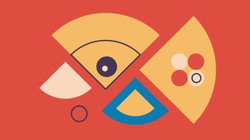 Modern Abstract Artwork with Segments, Circles vector