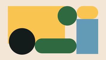 Retro Geometric Abstract Composition Background vector