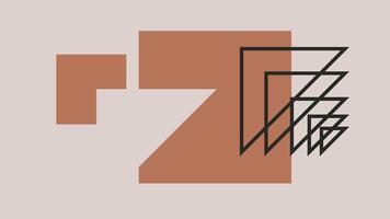 Geometric Triangle Line Art on Terracotta vector