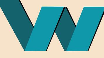 Abstract Zigzag Ribbon Shape in Teal on Beige vector
