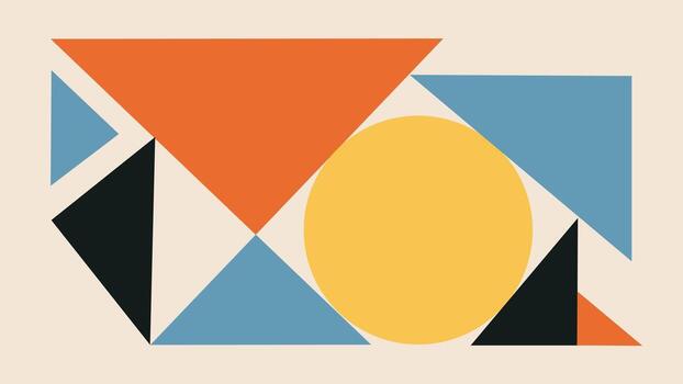 Triangular Abstract Design with Bold Circular vector