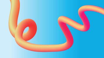 Flowing Tube Design with Blue Gradient Background vector