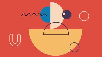 Modern Abstract Composition with Half Circles vector
