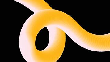 Twisted Yellow 3D Line on Black Background vector