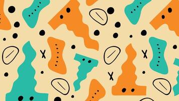 Fun Blob Shapes with Doodles Background vector