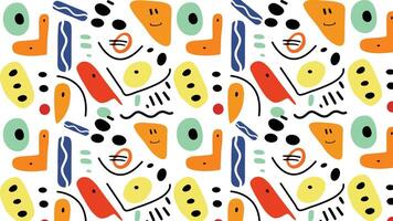 Cheerful Abstract Shapes Funny Expressions vector