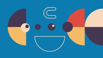 Playful Abstract Geometric Composition with vector