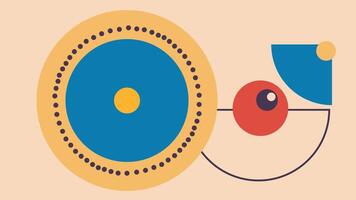 Modern Abstract Artwork with Dotted Circles vector