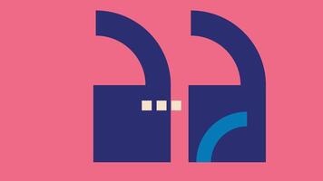 Abstract Modern Blocks And Curves On Pink vector