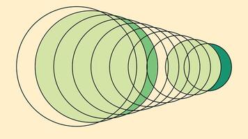 Overlapping Circles in Expanding Perspective vector