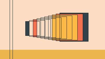 Concentric Square Lines on Retro Color Background vector