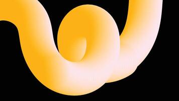 Spiraling Yellow 3D Line on Black Background vector