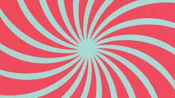 Turquoise Spiral Burst on Red Background vector