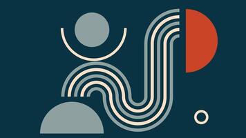 Minimal Retro Abstract Composition Background vector