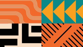 Overlapping Modern Square Shapes on Beige vector