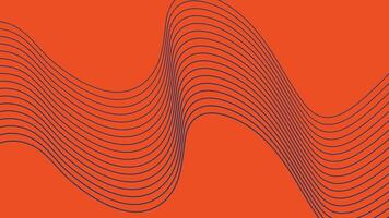 Dynamic Abstract Wave Lines On Orange Background vector