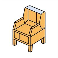 Flat armchair object icon design vector